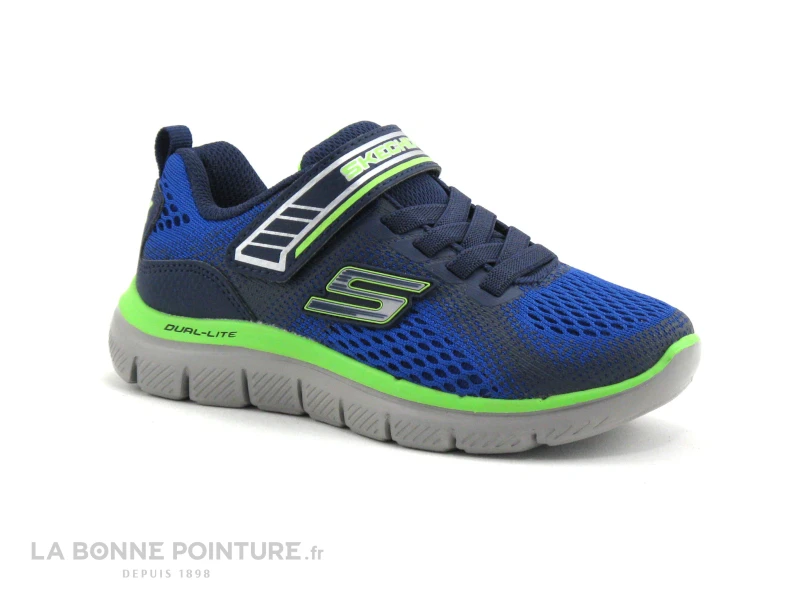 Skechers 97499 Bleu Marine - Vert - Flex Advantage 2 - Basket Enfant - Image 5