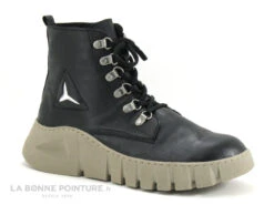 Karyoka IMANE Noir - Chaussure Montante Noire - Semelle Plateforme