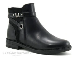 Morans TELYSSA Noir - Bottine Femme Noire Avec Zip Et Bride Cheville