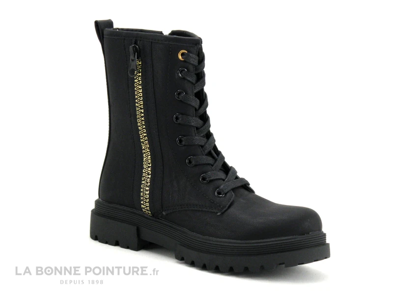 Lilybellule ISSEL Noir 9480 - Bottine Fille Lacet Et Zip