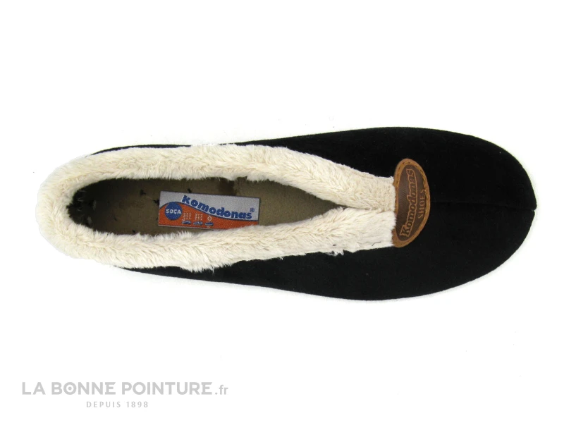 Komodonas Soca - 0356 Velours Noir - Fourrure Beige - Chausson - Image 3