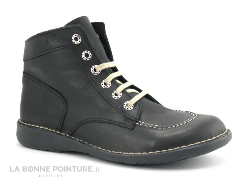 Brans Boots Femme 114 Noir Montante Lacet - Image 5