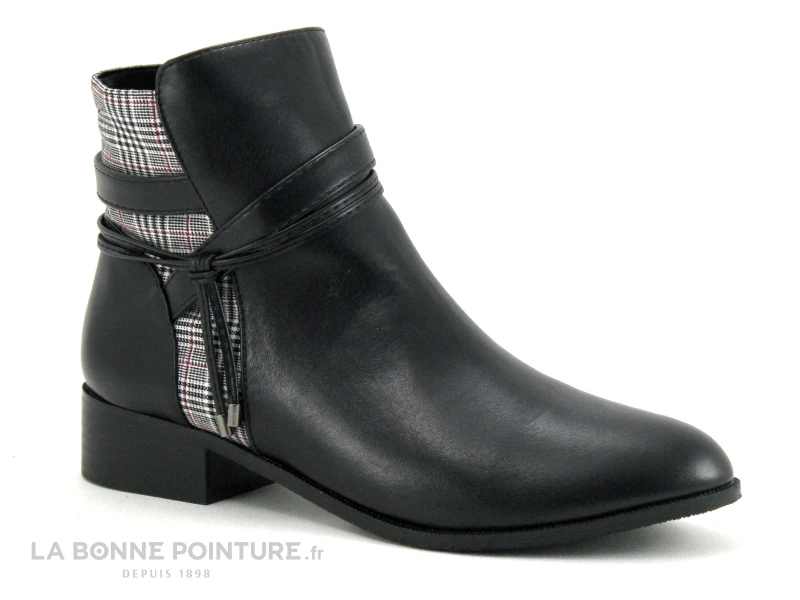 The Divine Factory QL4732 Noir - Prince De Galles - Boots Avec Zip - Image 5