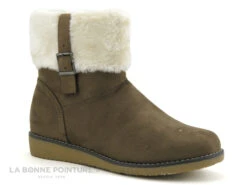 Dees Shoes CEFA Taupe - Haut Peluche Beige - Boots Femme