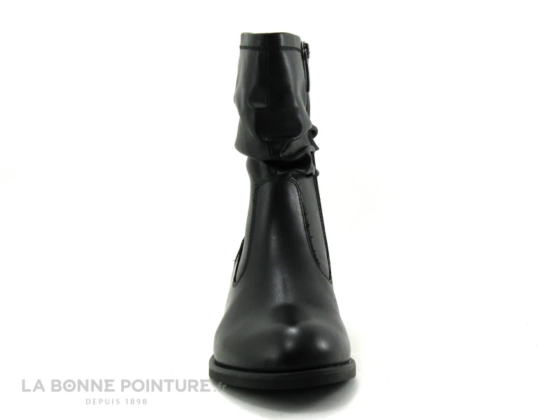 Tamaris Black 1-25055-25 Bottines Noires Plissees A Zip - Image 2