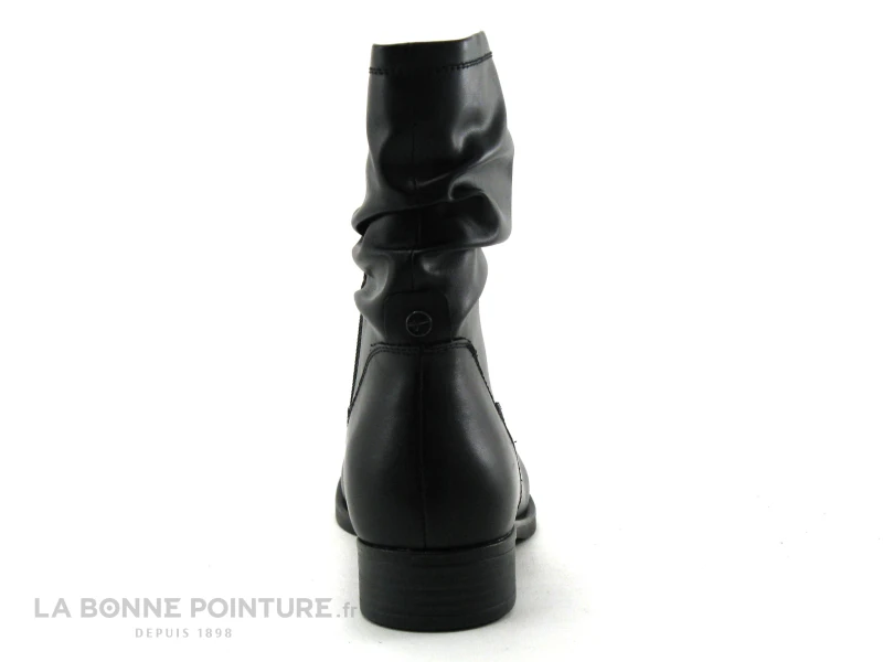 Tamaris Black 1-25055-25 Bottines Noires Plissees A Zip - Image 4