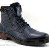 Arid RYAN Marine - Boots Homme Cuir Bleu Marine - Zip Et Lacet