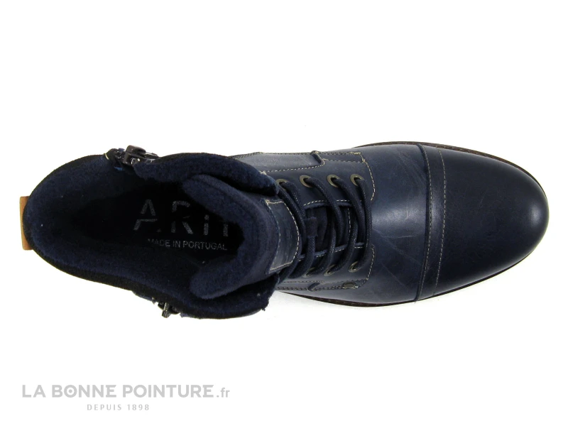Arid RYAN Marine - Boots Homme Cuir Bleu Marine - Zip Et Lacet - Image 6