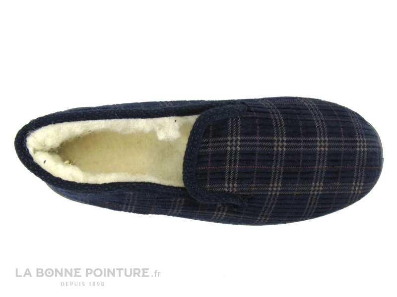 Lollans 001 8124 Marine - Velours Cotele - Charentaise Homme - Image 2