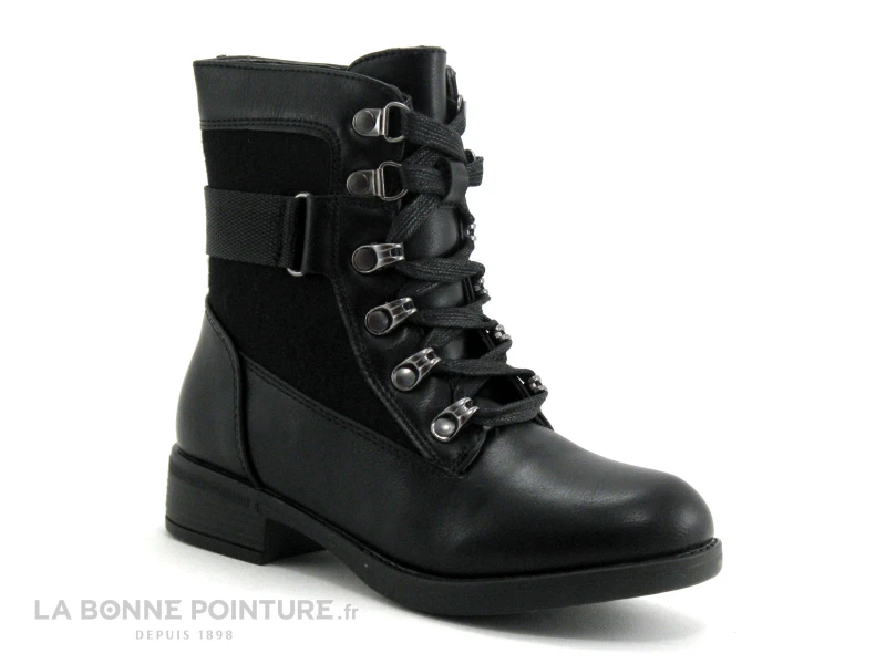 Wipop DALLIA Noir - Bottillon Fille Lacet Et Zip - Image 5