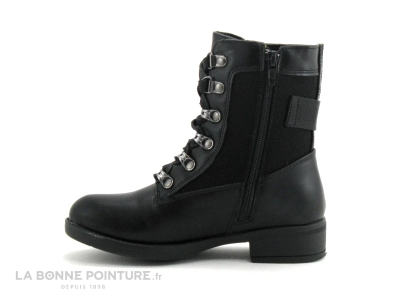 Wipop DALLIA Noir - Bottillon Fille Lacet Et Zip - Image 3