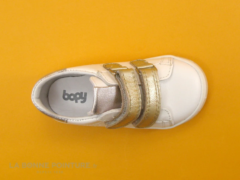 Bopy RETAIL Blanc Or - Basket BEBE Fille Avec Velcro - Image 6