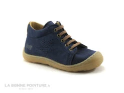 Bopy JULIEN Marine - Basket BEBE Cuir Bleu Marine