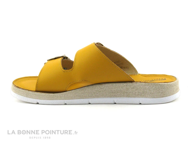 Flex Is PERASA Senape - Mule Reglable Femme Cuir Jaune - Image 3