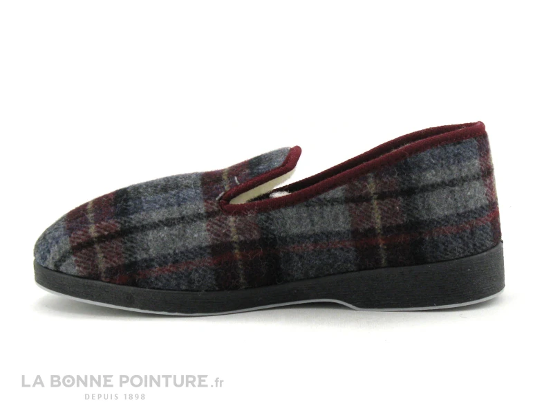 Airplum POLAINE Bordeaux Gris - Chausson Homme Fourre Laine - Image 2