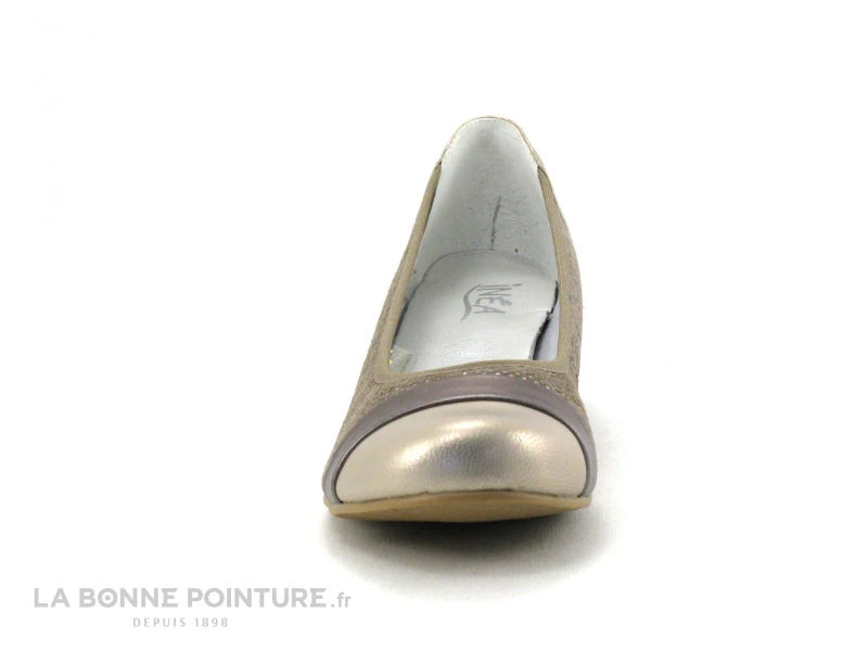 Inea RIO Taupe - Escarpin Petit Talon En Cuir - Image 2