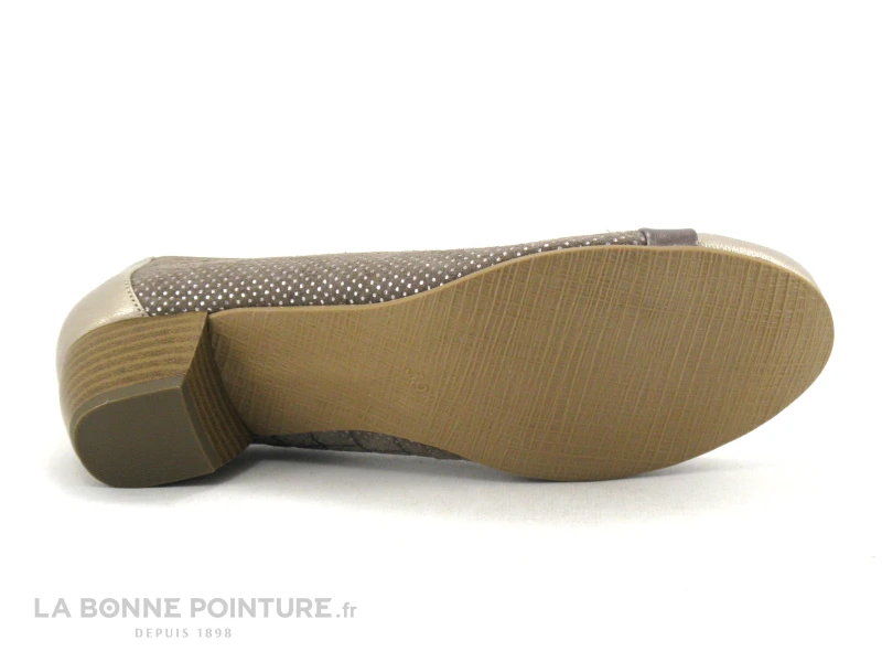 Inea RIO Taupe - Escarpin Petit Talon En Cuir - Image 7