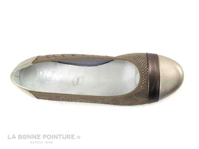Inea RIO Taupe - Escarpin Petit Talon En Cuir - Image 6