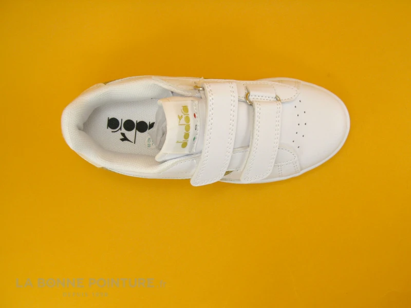 Diadora GAME P PS Girl - White Gold - Basket Fille 2 Scratches - Blanc Or - Image 6