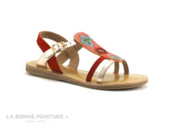 Wipop INSTINCT Rouge Or Perles - Sandale Fille