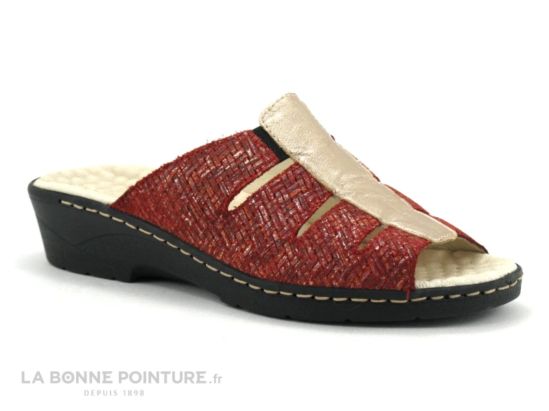 Pedi Girl DOMI Zim Lam Cerise Fumo - Mule Femme Rouge Et Metal - Image 5