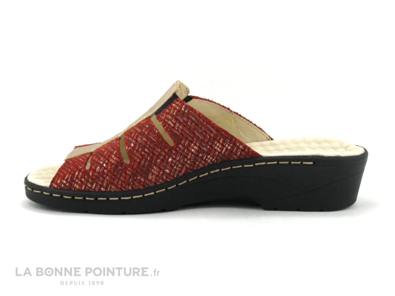 Pedi Girl DOMI Zim Lam Cerise Fumo - Mule Femme Rouge Et Metal - Image 3