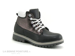 NA Dacieuse 17289 Dark Grey - Boots Fille Argent - Paillettes
