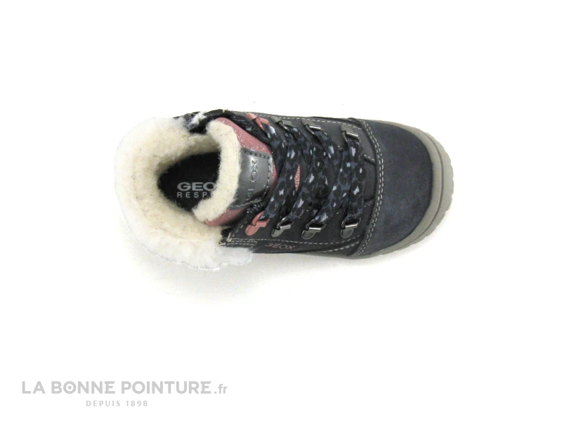 Geox B842LA OMAR - Gris - Rose - Fourrure Blanche - Boots BEBE Fille - Image 6