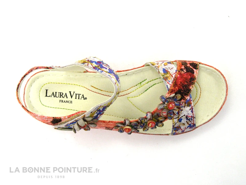 Laura Vita BRCUELO 91 Cerise - Sandale Reglable Femme Avec Scratches - Image 6