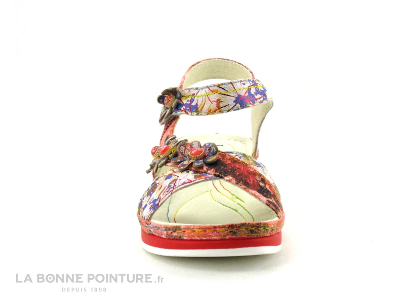 Laura Vita BRCUELO 91 Cerise - Sandale Reglable Femme Avec Scratches - Image 2