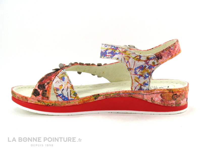 Laura Vita BRCUELO 91 Cerise - Sandale Reglable Femme Avec Scratches - Image 3