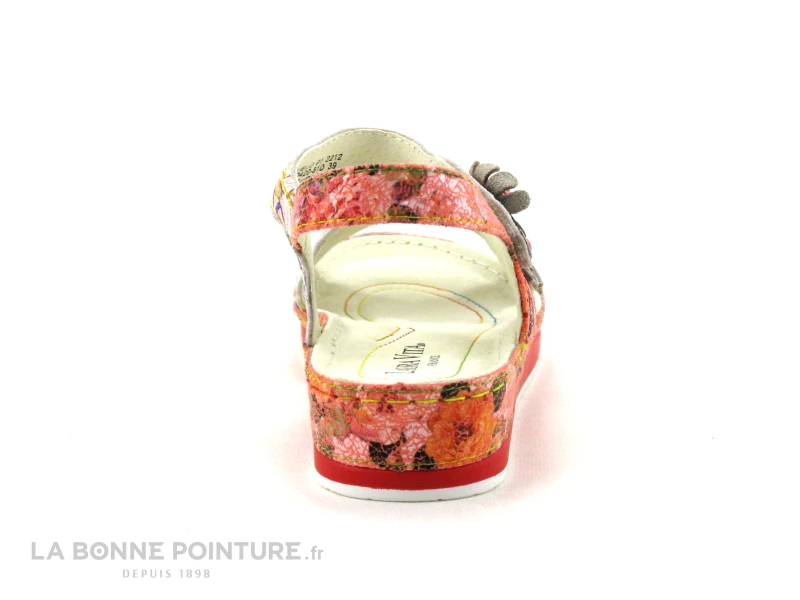 Laura Vita BRCUELO 91 Cerise - Sandale Reglable Femme Avec Scratches - Image 4