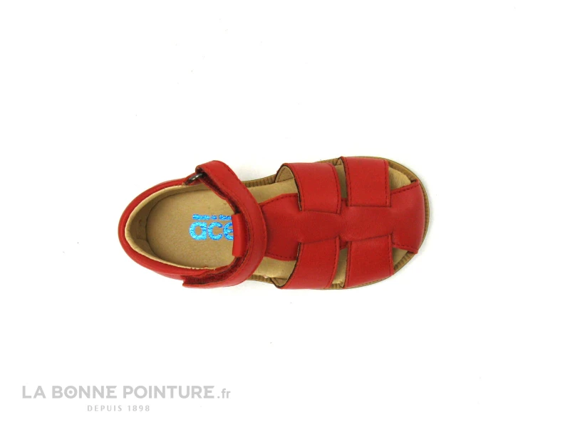 Acebos 1235AT - Sandale BEBE Bout Ferme - Cuir Rouge - Image 6