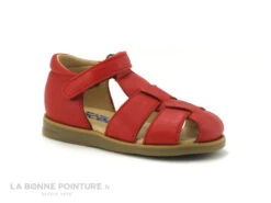 Acebos 1235AT - Sandale BEBE Bout Ferme - Cuir Rouge