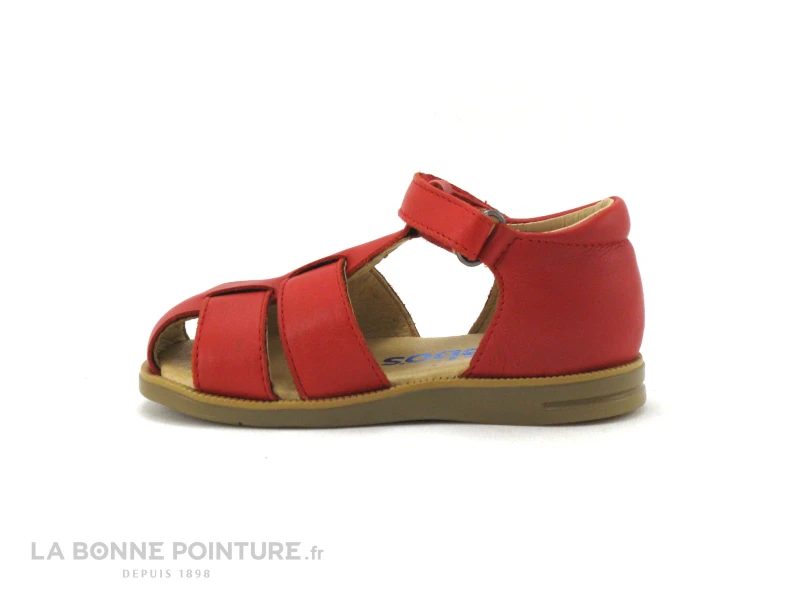 Acebos 1235AT - Sandale BEBE Bout Ferme - Cuir Rouge - Image 3