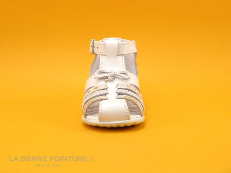 Bopy ZIBEL Blanc Et Argent - Sandale BEBE Fille - Image 2