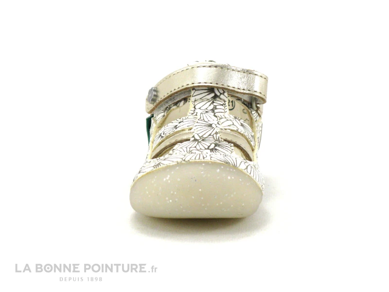 Kickers SUSHY Blanc Argent Coquillage - Sandale Fille Premiers Pas - Image 2