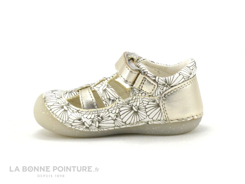 Kickers SUSHY Blanc Argent Coquillage - Sandale Fille Premiers Pas - Image 3