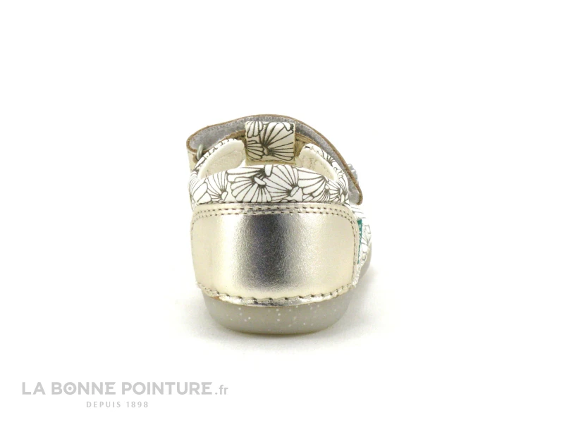 Kickers SUSHY Blanc Argent Coquillage - Sandale Fille Premiers Pas - Image 4