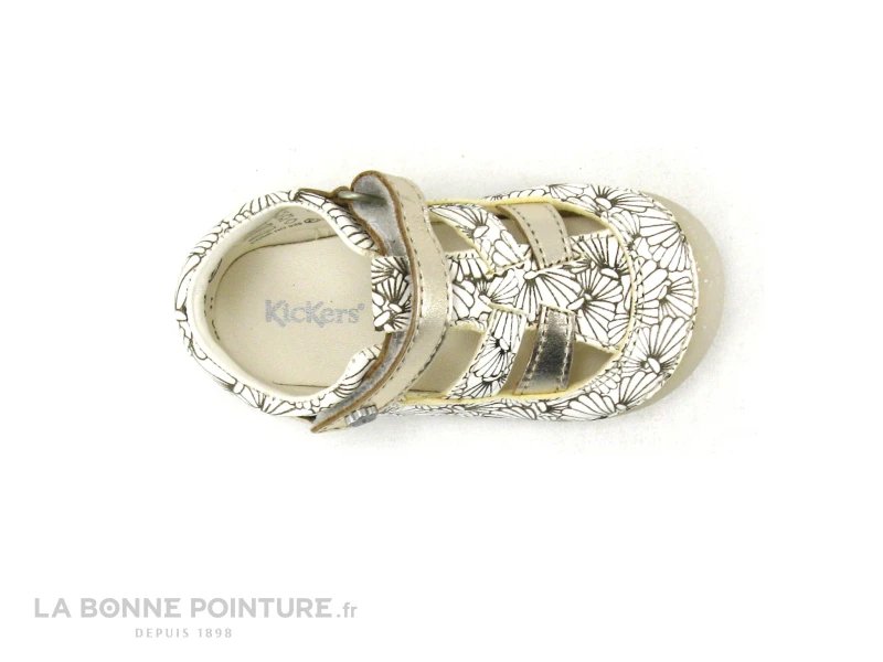 Kickers SUSHY Blanc Argent Coquillage - Sandale Fille Premiers Pas - Image 6
