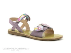 Wipop PRAGA Lilas - Sandale Fille Avec Scratch - Violet - 3 Coeurs