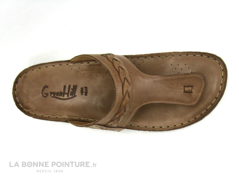 Green Hill 21490 - Ebano - Tong Femme Cuir Marron - Image 5