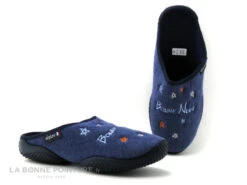 Airplum BONUIT Marine - Pantoufle Femme - Bonne Nuit