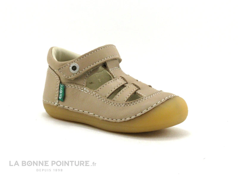 Kickers SUSHY Beige - Sandale Bebe Bout Ferme