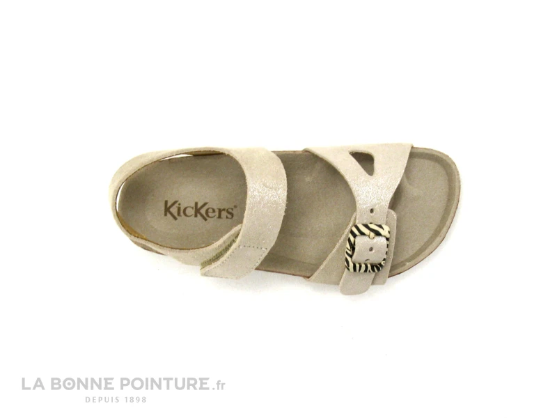 Kickers SUNKRO 858547 Argent Zebre - Sandale Reglable Fille - Image 6