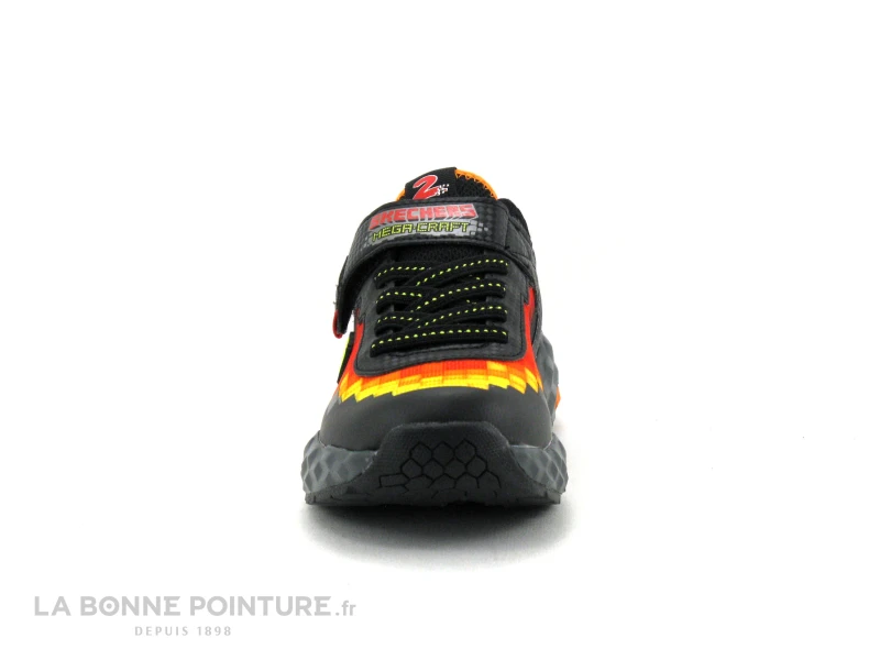 Skechers MEGA-CRAFT 402204 - Semelle Blocs - Basket Noir Rouge Jaune - Image 2