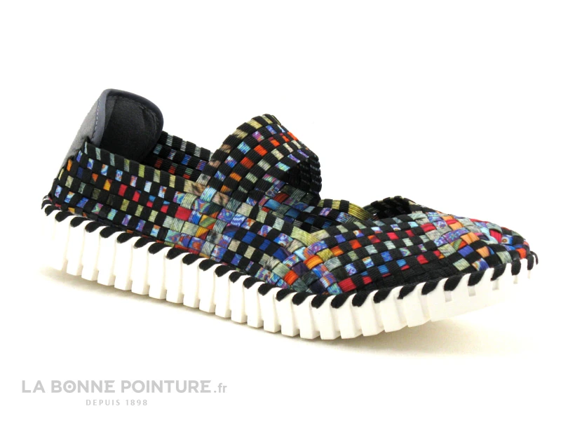 Rock Spring ALEGRA Noir Multicolore - Ballerine Elastique