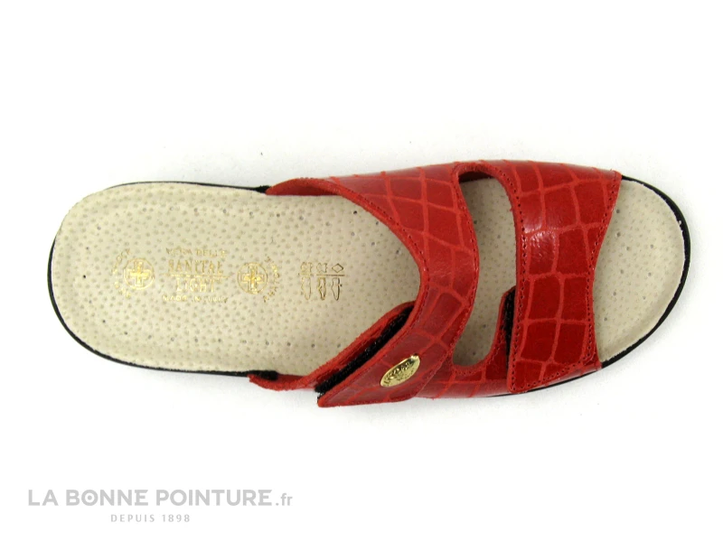 Sanital Light 1475 Rouge Croco - Mule Femme Reglable 2 Scratches - Image 4
