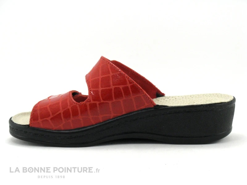 Sanital Light 1475 Rouge Croco - Mule Femme Reglable 2 Scratches - Image 3