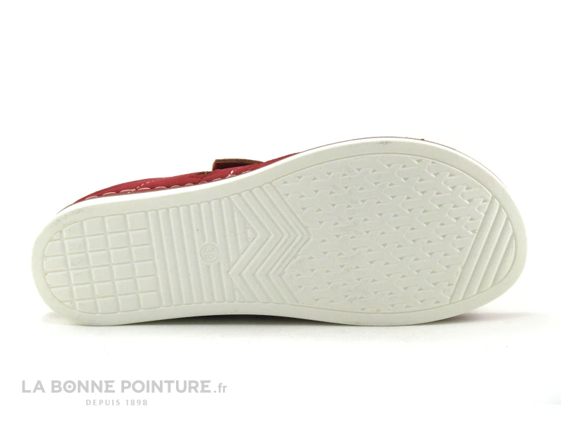 Morans BRIEC Rouge Fonce - Mule Femme Avec Bride Velcro - Image 5